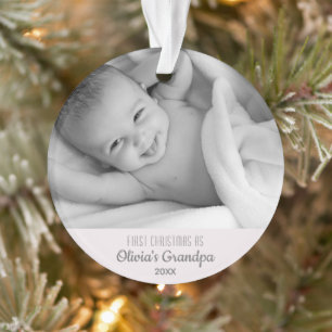 Grootpa's eerste kerstfeest Persoonlijke foto naam Ornament