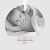 Grootpa's eerste kerstfeest Persoonlijke foto naam Ornament (achterkant)