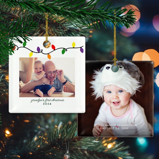 Grootpa's eerste kerstgebluste kerstpannen keramisch ornament