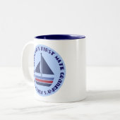 Grootpa's eerste reddingstraaigoed tweekleurige koffiemok (Voorkant links)