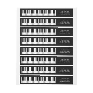 Grootpianosleutels — etiketten met retouradresse