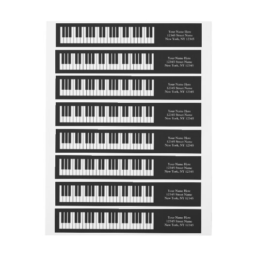 Grootpianosleutels — etiketten met retouradressen (Vel)