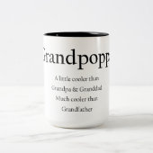 Grootpoppa Coffee Mok, weinig koeler dan opa Tweekleurige Koffiemok (Center)