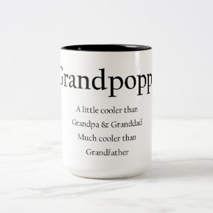 Grootpoppa Coffee Mok, weinig koeler dan opa Tweekleurige Koffiemok