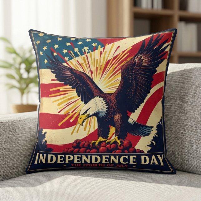 Groots feest: Onafhankelijkheidsdag Eagle Pillow Kussen (Boldly brave and beautifully made.)