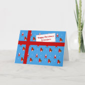 Grootsblauw kerstpakket feestdagen kaart (Voorkant)