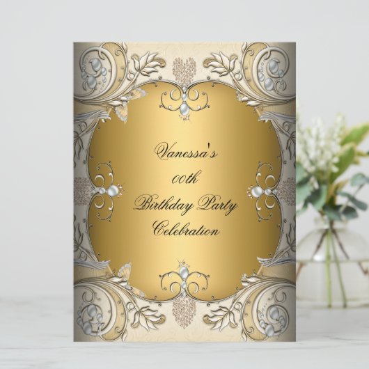 Grootschalige feestdag Sepia Coffee Gold Kaart (Staand voorkant)