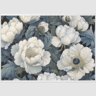 Grootschalige witte papaver ontkoppeling tissuepapier