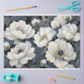 Grootschalige Witte papavers ontkoppeling Tissuepapier (Craft)