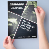 Grootse moderne geometrische autowrakken en detail flyer (Hand)