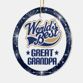 Grootse opa (wereldwijd het beste) kerstcadeau keramisch ornament (Links)