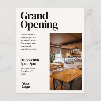 Grootse opening elegante redactionele foto flyer