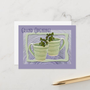 Grootse Opening Groene Spiraal Mokken Munt Takjes Briefkaart