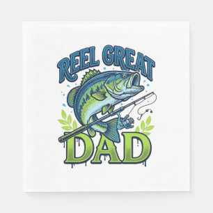 Grootse Vader Baars Vissen Vintage Vector Design_ Servet