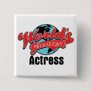 Grootste actrice ter wereld vierkante button 5,1 cm