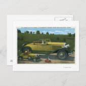 Grootste auto ter wereld, studentenpromotie briefkaart (Voorkant / Achterkant)