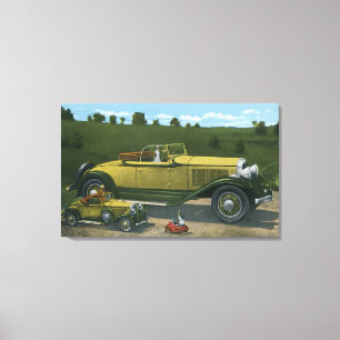 Grootste auto ter wereld, studentenpromotie canvas afdruk