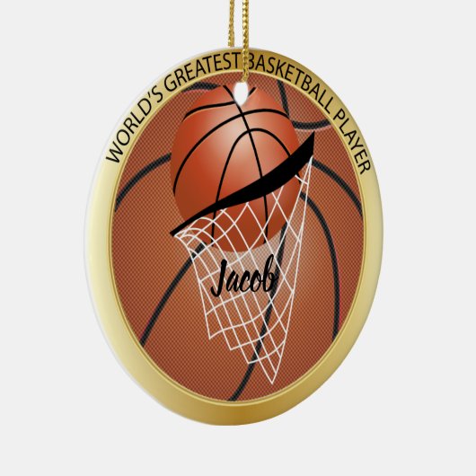 Grootste Basketball Player Keramisch Ornament (Rechts)