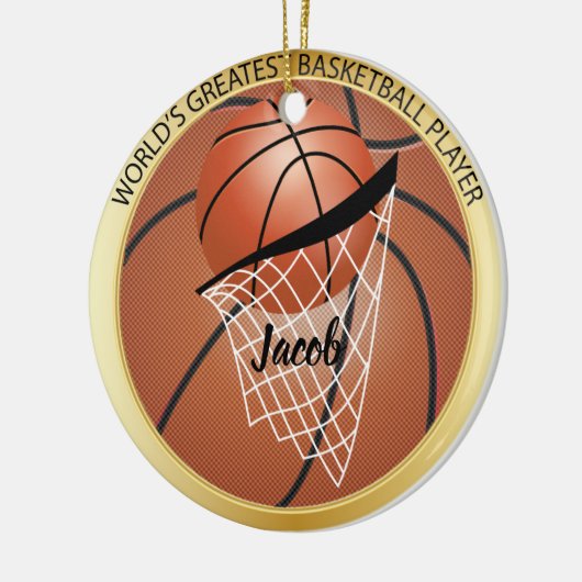 Grootste Basketball Player Keramisch Ornament (Links)