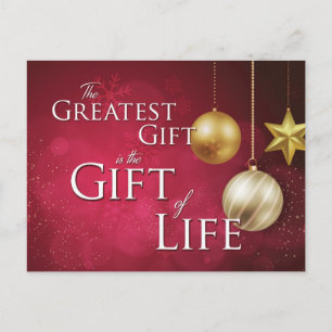 Grootste cadeau, cadeau, donor, kerstmis briefkaart