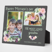 Grootste geliefde grootmoeder - Floral Grey & Gree Fotoplaat (Zijkant)