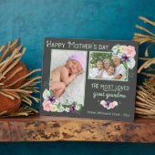 Grootste geliefde grootmoeder - Floral Lijst 2 Fot Fotoplaat (Zijkant)