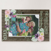 Grootste geliefde grootmoeder ooit Floral foto gem Legpuzzel (Horizontaal)