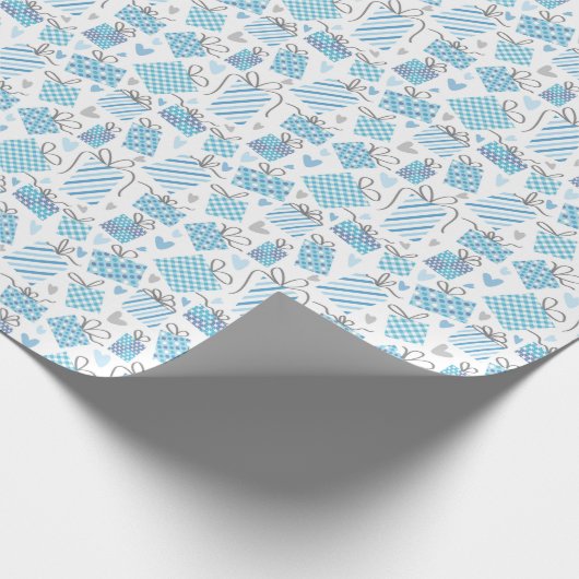 Grootste geschenk van alle (blauwe) verpakkingspap cadeaupapier (Hoek)