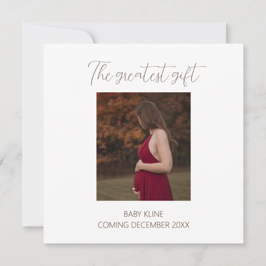 Grootste geschenk Winter Zwangerschap Aankondiging (Achterkant)