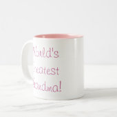 Grootste grootmoeder ter wereld! tweekleurige koffiemok (Voorkant links)