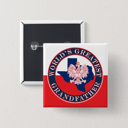 Grootste grootvader ter wereld vierkante button 5,1 cm (Voorkant /achterkant)