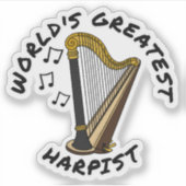 Grootste harpist ter wereld, grappige harpspeler sticker (Voorkant)