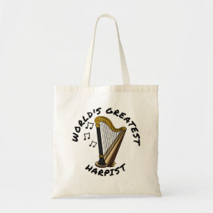 Grootste harpist ter wereld, grappige harpspeler tote bag