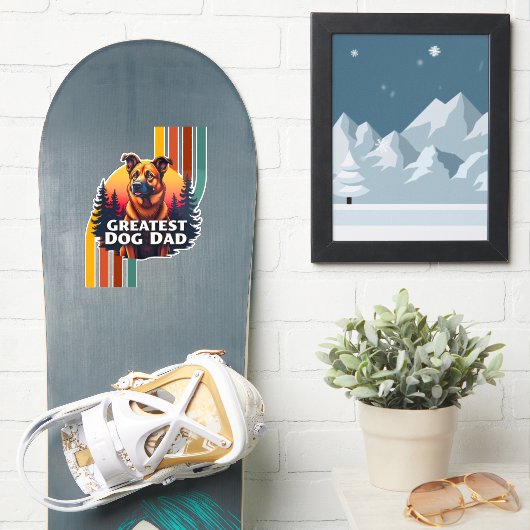 Grootste hond papa sticker (Snowboard)