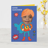 Grootste Kind superheld Geweldige komische verjaar Kaart (Gele Bloem)