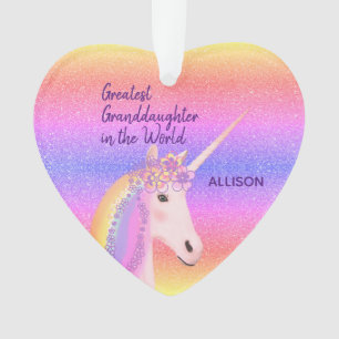 Grootste kleindochter Unicorn - Gepersonaliseerd Ornament
