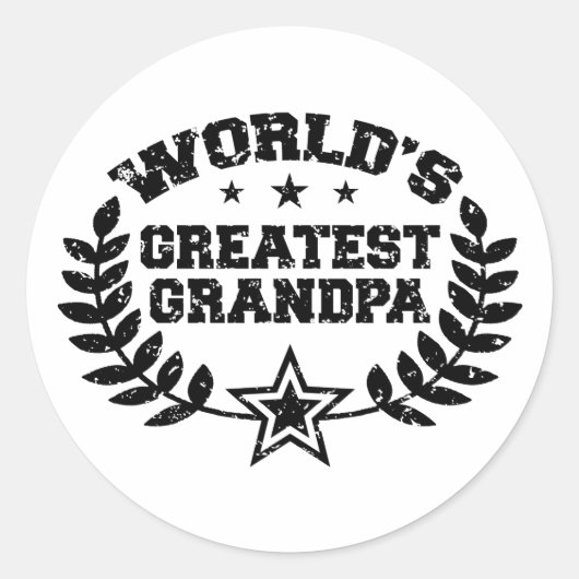 Grootste opa ter wereld ronde sticker (Voorkant)