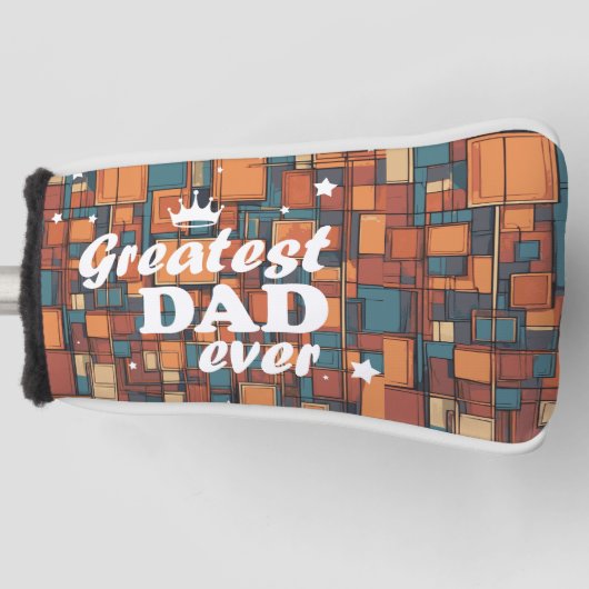 "Grootste papa ooit" op maat gedrukt Golfheadcover (Voorkant)