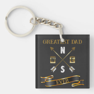 Grootste papa ooit zwart en gouden Sleutelhanger