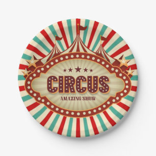 Grootste Show op Earth Circus Kids Verjaardagsfees Papieren Bordje