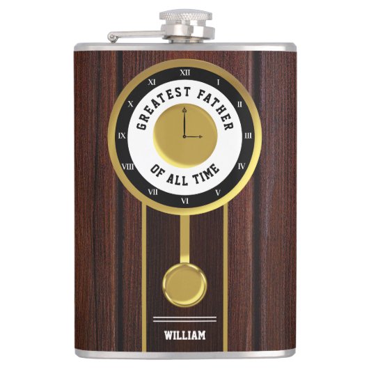 Grootste Vader aller tijden Grootvader Klok Heupfles (Voorkant)