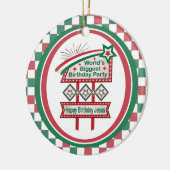 Grootste verjaardagsfeesttent ter wereld keramisch ornament (Links)