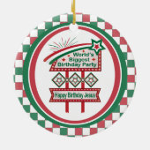 Grootste verjaardagsfeesttent ter wereld keramisch ornament (Achterkant)