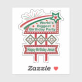 Grootste verjaardagsfeesttent ter wereld sticker (Vel)