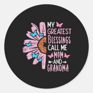 Grootste zegeningen Noem me oma Moederdag Ronde Sticker