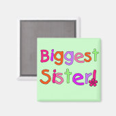 Grootste zuster T-shirts en cadeautjes Magneet (Voorkant / Achterkant)