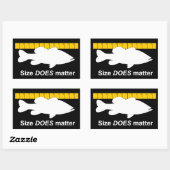 "Grootte doet er toe" - Funny basvisserij Rechthoekige Sticker (Vel)