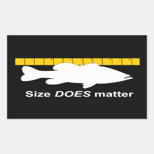 "Grootte doet er toe" - Funny basvisserij Rechthoekige Sticker