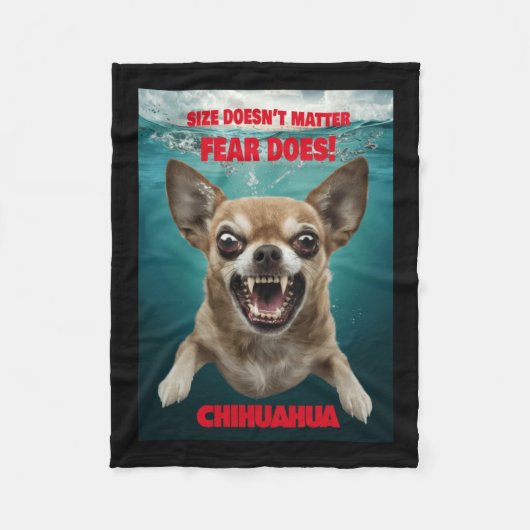 Grootte doet het niet ... angst doet! Sticker Fleece Deken (Voorkant)