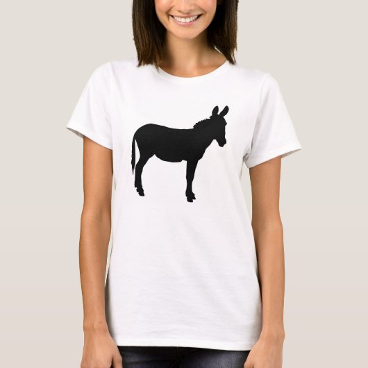Grootte M Dames, wit shirt met donkey logo (Voorkant)